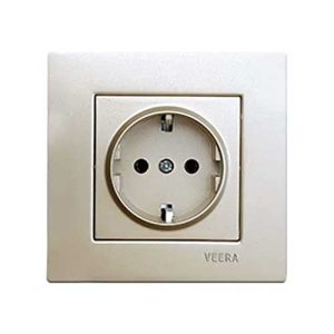 پریز ارت محافظ دار با پشتی سرامیکی مدل ویرا ساده