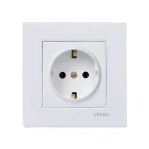 پریز ارت محافظ دار با پشتی سرامیکی مدل ویرا ساده