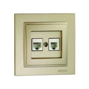 سوکت تلفن دوبل (cat3) کامل مونو مدل دسپینا لاریسا