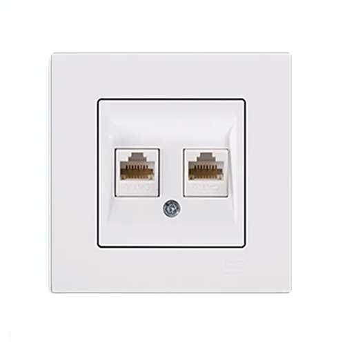 پریز شبکه دو سوکت CAT6 کامل اکونا