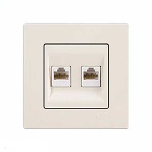 پریز شبکه دو سوکت CAT6 کامل اکونا