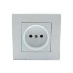 مکانیزم و قاب پریز بدون ارت پلی کربنات بدون قفل کودک مدل ورتکس بهداد الکتریک