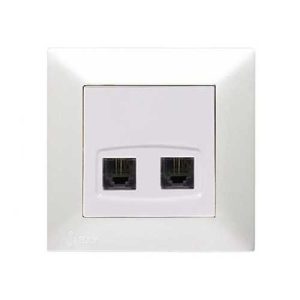 سوکت تلفن دوتایی مونتاژ کامل مدل آیسان جهان الکتریک