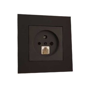 مکانیزم و قاب پریز تلفن مدل ورتکس بهداد الکتریک