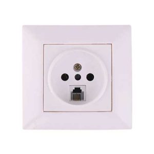 تلفن و سوکت مشترک دو خط مونتاژ کامل مدل آیسان جهان الکتریک