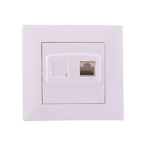 سوکت شبکه CAT 6 + CAT 6 مونتاژ کامل مدل آیسان جهان الکتریک